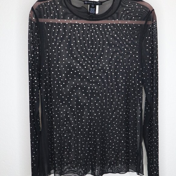 Rhinestone Mesh Top - Picture 1 of 6